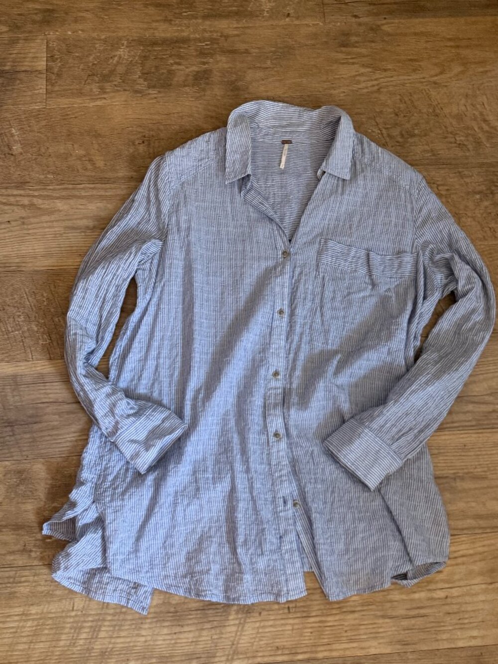 Free People Flowy Stripe Button Down
